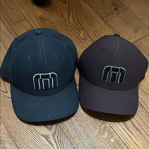 Black and Dark Green Logo Caps Travis Mathew